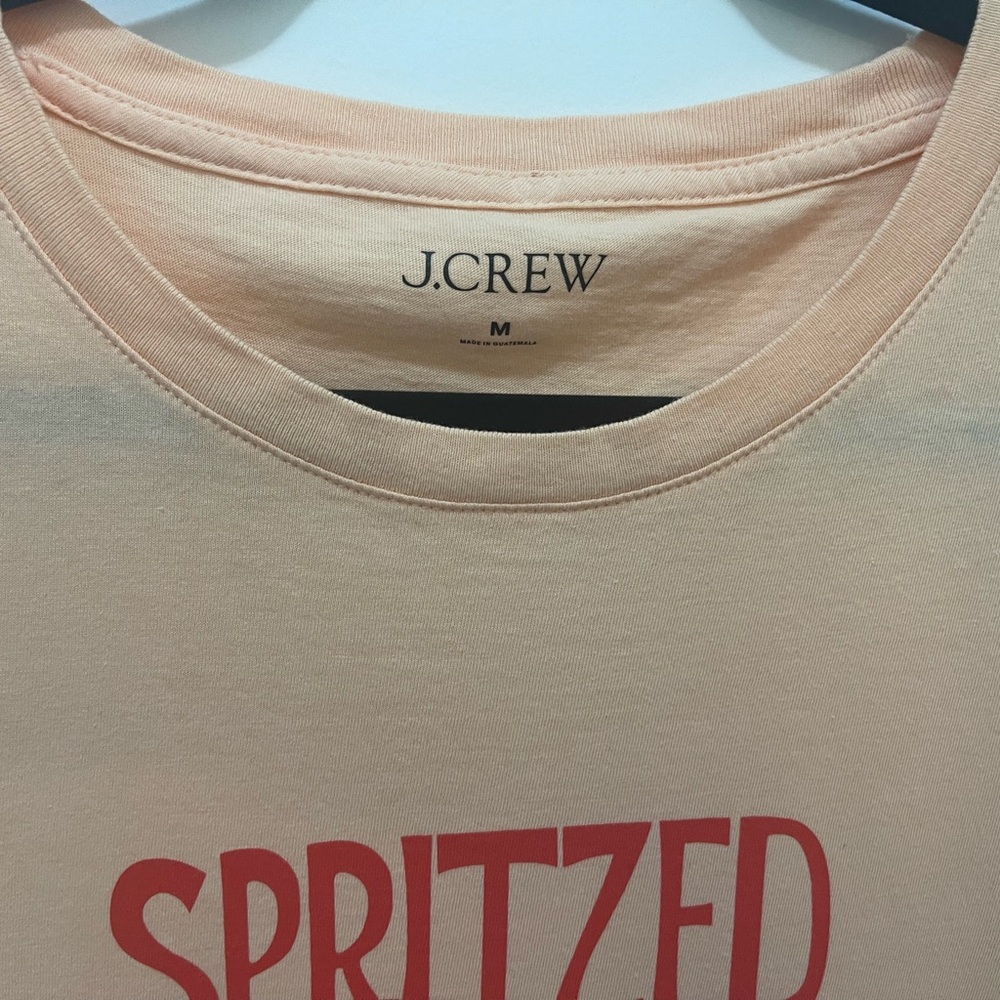 J.Crew Peach Graphic “Spritzed” Short Sleeve Tee Shirt , Orange Design - size M - Picture 6 of 12